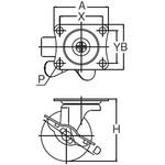 ナイロンキャスター Gシリーズ 自在式ストッパー付 ユーエイキャスター