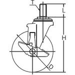 ねじ込み式ゴムキャスター SJTシリーズ 自在式 ストッパー付 ユーエイキャスター