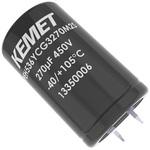 PEH536JCE5100M3 KEMET アルミ電解コンデンサ，スナップイン端子 35V dc 10000μF KEMET