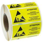 211-1225 ESDラベル RS Pro 黄 紙 Attention Observe Precautions For Handling Electrostatic Discharge Sensitive Device RS PRO