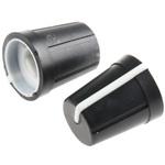 RS Pro ボリューム調整つまみ (ノブ) / ノブ用アクセサリ シャフト：6.4mm， 直径：13mm RS PRO