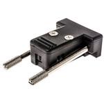 544-3402 RS Pro D-subコネクタ用バックシェル ストレート 9 極 PET， 黒 RS PRO