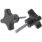 702-7692 ノブ付ねじ RS Pro 4-Arm， M6 x 25 直径:40mm 黒 RS PRO