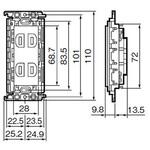 コスモシリーズ 埋込ダブルコンセント(絶縁枠付) Panasonic(パナソニック)