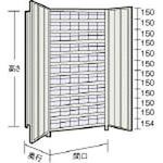 63VT812C11 軽量棚両開扉引出付 890×383×1804 プラ透明小66 TRUSCO