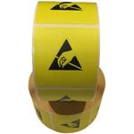 125-2362 ESDラベル RS Pro 黄/黒 紙 Attention (注意) 25 x 25mm RS PRO