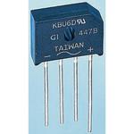 GBU6D ON Semiconductor 整流用 ブリッジダイオード 単相 6A， 200V， 4-Pin GBU ON SEMICONDUCTOR
