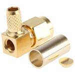 546-3232 SMA 同軸コネクタ RS Pro， プラグ， ライトアングル， コンタクト：金めっき RS PRO