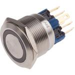 811-8538 RS Pro プッシュボタンスイッチ， SPDT， 5 A @ 250 V ac， On-モーメンタリ， パネルマウント RS PRO