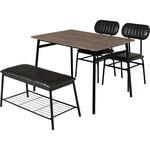 カフェ風ダイニングテーブル 105×70cm 4点セットモス ダイニングテーブルセット 4人掛け 萩原