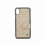 iPhone XS/iPhone X 【+U】Smith/カード収納ポケット付PUケース/グレー LEPLUS