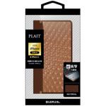 iPhone XS/iPhone X  編込み柄フラップケース「PLAIT」 キャメル 耐衝撃 スタンド機能 ストラップホール付 LEPLUS