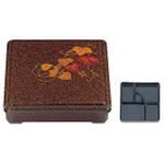1-405-4 7．5寸角弁当 パールツタ (固定仕切) 若泉漆器