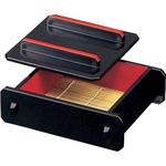 49929990 蓋付ミニセイロ 黒内朱 底板付 大 竹ス 福井クラフト