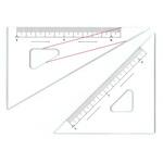 15cm 13-645 三角定規(15°赤線入目盛付 2mm厚) ドラパス