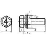 M10×16 4マーク小形 細目六角アプセットSP=3(SPAK+JIS W組込)(鉄/亜鉛黒)(小箱) 大阪魂