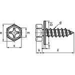 (+)六角アプセットタッピンねじ 1種A形PD=1(PWΦ16×1.0組込)(鉄/ノンクロームホワイト)(小箱) 大阪魂