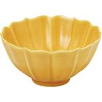 0407-0650 黄釉輪花小鉢 カネ大白木屋