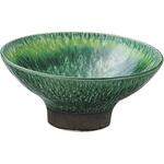 緑釉黄流しトチリ高台小鉢 カネ大白木屋