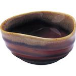 0789-0004 アメ天目三角六平小鉢 カネ大白木屋