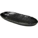 0307-0153 黒伊賀石目楕円鉢 カネ大白木屋