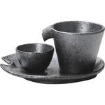 0629-6014 銀黒シズル冷酒器 カネ大白木屋