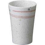 0411-0670 新粉引赤渦反型コップ カネ大白木屋