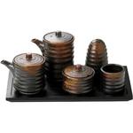 0902-0058 焼締ソース入 カネ大白木屋