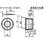 六角穴付テーパねじプラグ 浮き (構造用炭素鋼/DRYシール)(小箱) 日産ネジ