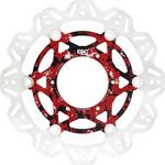 Veeシリーズ Sport バイク ブレーキディスク(カスタムレッド&ブラックハブ)フロント左側用 EBC Brakes (イービーシーブレーキ)