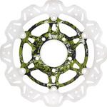 Veeシリーズ Sport バイク ブレーキディスク(カスタムグリーン&ブラックハブ)フロント左側用 EBC Brakes (イービーシーブレーキ)