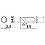 EA304AL-43 直径4．8mm交換用こて先(EA304AL用) エスコ