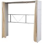 カバー付き 木製ワイドハンガーラック YAMAZEN(山善)