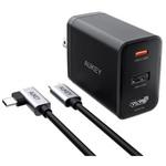 PA-H60-BK USB充電器 [PA-H60] 65W 画像出力対応 [USB-A 1ポート/USB-C 1ポート/HDMI 1ポート] ブラック AUKEY(オーキー)