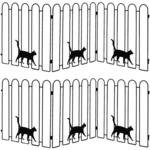 折り畳めるアイアンフェンス(猫3連)2枚 住まいスタイル