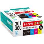 ECI-C301-5P リサイクルインク キヤノン対応 BCI-301+300/5MP エコリカ
