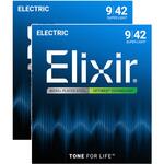 #19002 (2pack) エレキギター弦 2パックセット スーパーライト OPTIWEB Elixir(エリクサー)