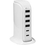 AC-044 AC充電器 Type-C2P USB-A4P 40W 自動識別 リバーシブル カシムラ