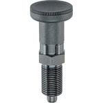 インデックス・ボルト、六角カラー付ホールド機構付/快削鋼、黒染 Roemheld Halder(ロームヘルド・ハルダー)