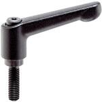 位置調整付クランピング・レバー、オネジ付/黒 Roemheld Halder(ロームヘルド・ハルダー)