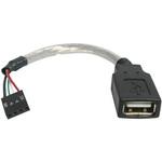 USBMBADAPT 15cm PCケース/マザーボード接続用USB 2.0ケーブル USB Aタイプ メス - 4ピン USBマザーボードヘッダー メス StarTech.com
