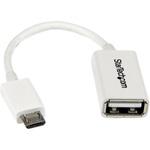UUSBOTGW 12cm Micro USB OTG変換アダプタ ホワイト マイクロUSBホストケーブル USB A メス - USB Micro-B オス StarTech.com