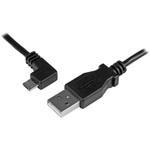 スマホ充電Micro-USBケーブル 0.5m L型左向きマイクロUSB (オス) - USB (オス) 24AWG StarTech.com