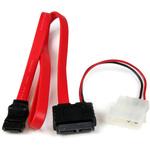 SLSATAF20 50cm Slimline SATA - シリアルATA変換ケーブル ペリフェラル電源コネクタ(4ピン)とSATAデータコネクタ(7ピン)に分岐 StarTech.com