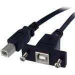 USBPNLBFBM1 30cm USB2.0 パネルマウント型ケーブル パネルマウント用USB Bポート(メス) - USB Bポート(オス) StarTech.com