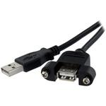 USBPNLAFAM1 30cm USB2.0 パネルマウント型ケーブル パネルマウント用USB Aポート(メス) - USB Aポート(オス) StarTech.com