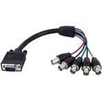 30cm VGA アナログRGB(HD15/ ミニD-Sub 15ピン)- 5x BNC同軸(RGBHV)変換ケーブル オス/メス StarTech.com