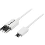2m ホワイト micro USB2.0ケーブル USB A オスーUSB micro-B オス StarTech.com