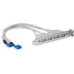 USBPLATE4 マザーボードピンヘッダー接続USB 4ポート増設変換アダプタケーブル 4x USB A - 2x IDC(10ピン) StarTech.com