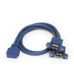 USB3SPNLAFHD 2ポート USB 3.0 パネルマウント型ケーブル マザーボードピンヘッダー接続USB 3.0 x2増設変換アダプタケーブル メス/メス StarTech.com